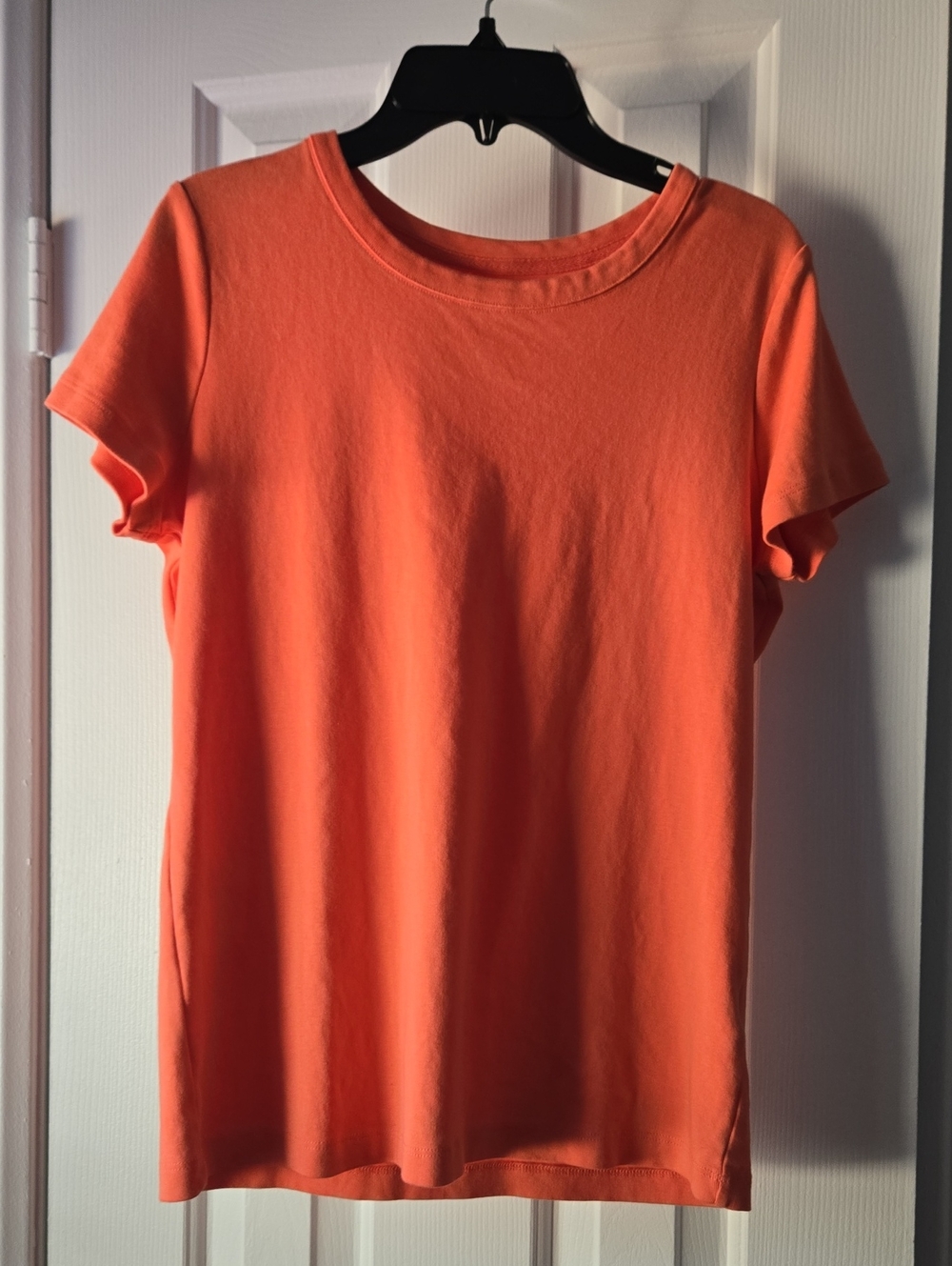 Lands' End Shaped Women's Short-Sleeve Tee in Coral Orange-Small- Petite